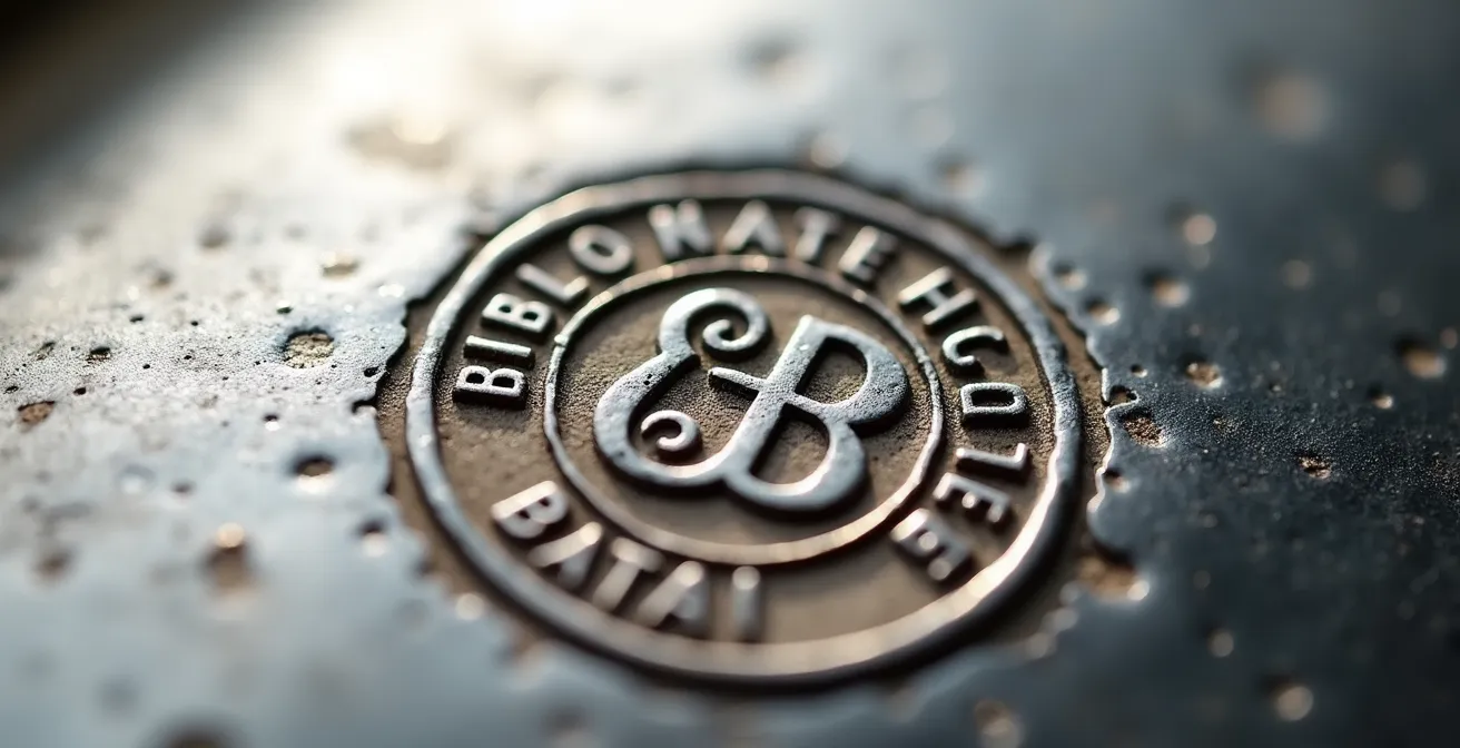 Détail macro d'un poinçon de la Monnaie Royale de Belgique sur un bijou