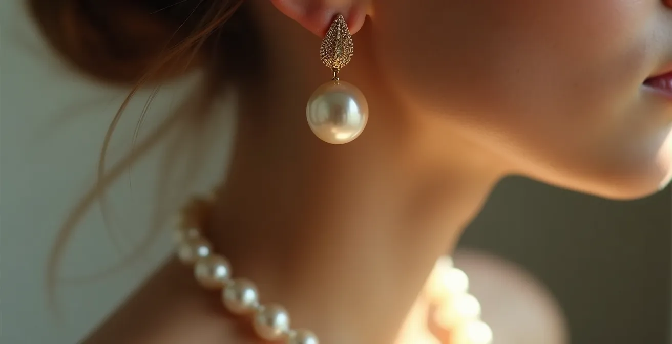 Association harmonieuse d'un collier de parure avec des puces d'oreilles minimalistes